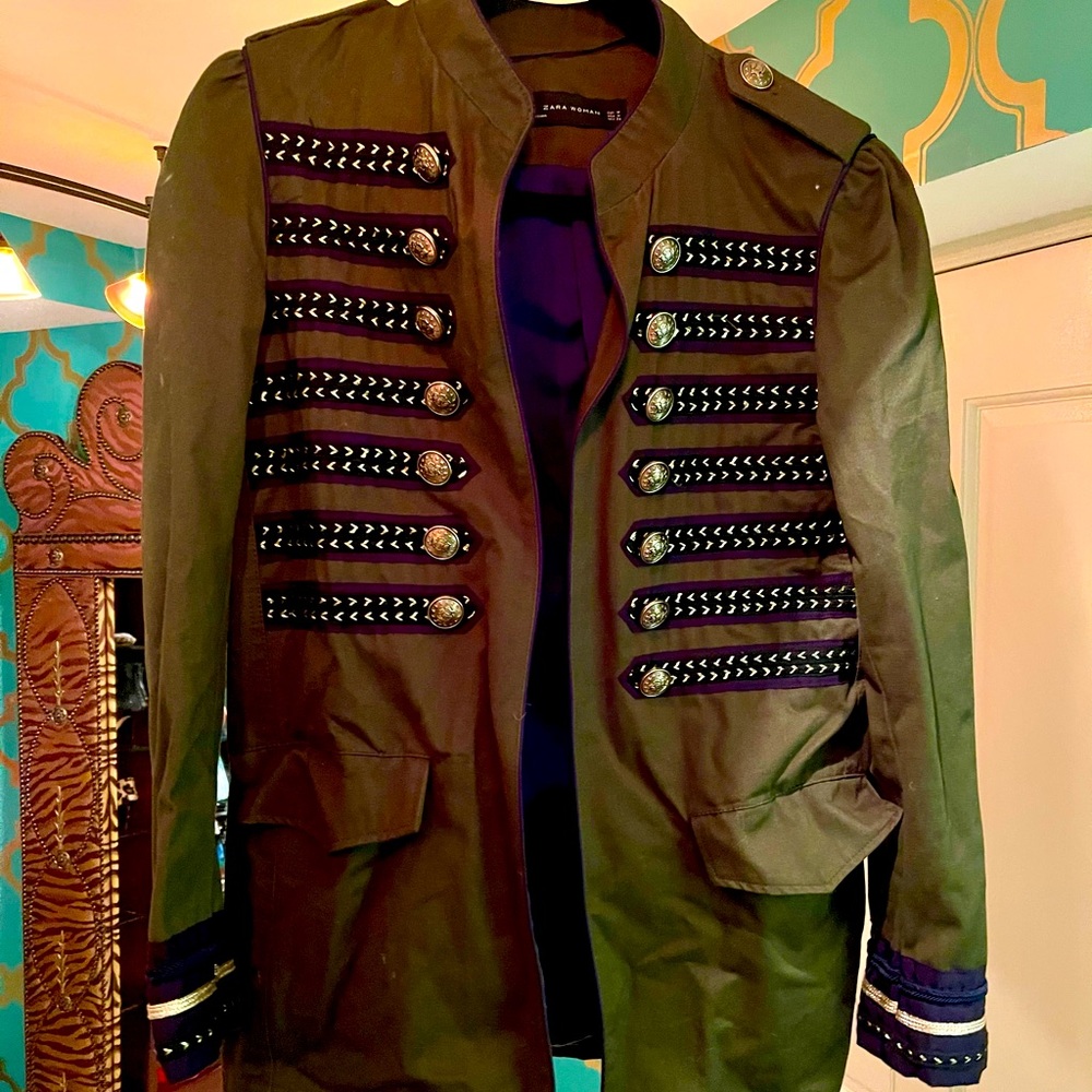 Zara Military inspired Olive Jacket Size M